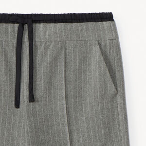 Pantalon large rayé effet double taille pour fille 