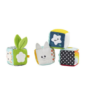 Set de 4 cubes multi-activités en tissu 