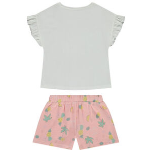Ensemble 2 pièces t-shirt à manches courtes + short fantaisie fille 