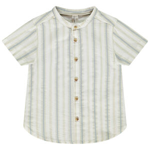 Chemise manches courtes et col mao rayée pour bébé garçon 