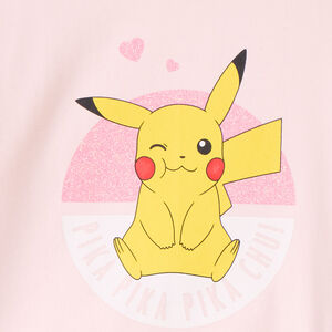 Sweat molleton uni rose à print Pikachu Pokémon pour fille 