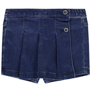 Jupe-short plissée effet denim pour bébé fille  