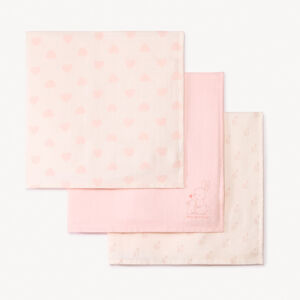 Lot de 3 langes en tetra motifs lapins pour bébé fille 