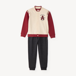 Ensemble de jogging garçon avec gilet teddy contrasté 