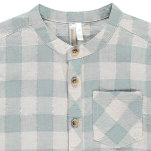 Chemise manches longues à carreaux col mao pour bébé garçon 