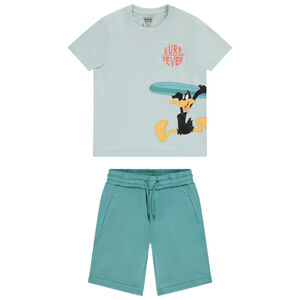 Ensemble t-shirt manches courtes Daffy Duck Warner + bermuda pour garçon   