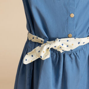 Robe chemise manches longues avec ceinture pour fille 