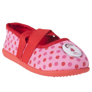 Chaussons babies à pois avec brides élastiquées et patch  