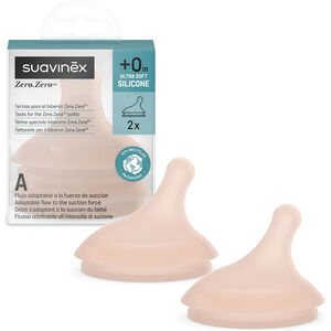 Tétine en silicone pour biberon Zero Zero lot de 2 - Moyenne 