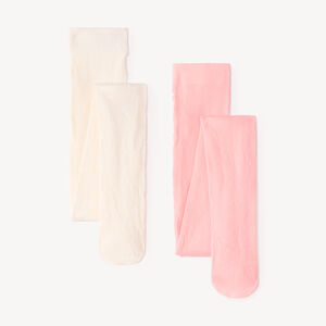 Lot de 2 collants épais fille motifs fleurs 