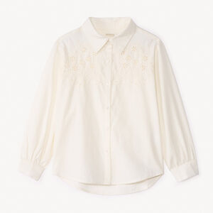Chemise manches longues à broderie anglaise pour fille  