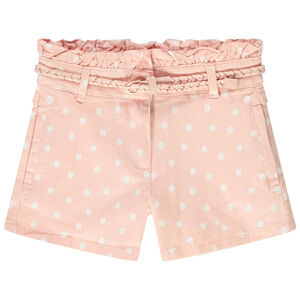 Short en twill imprimé fantaisie avec ceinture tressée pour fille 