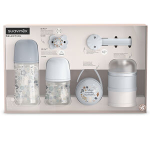 Coffret biberon Welcome Baby Wonderland bleu 