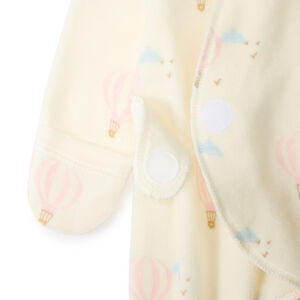 Dors-bien en velours imprimé montgolfières pour bébé fille prématurée 