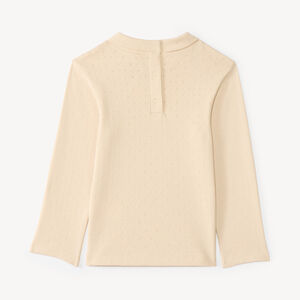 Sous-pull col chemise bébé fille broderie fruit 