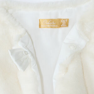 Gilet esprit boléro en fausse fourrure à nœud pour fille 