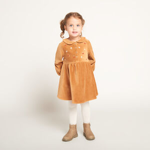 Robe brodée en velours côtelé pour bébé fille 