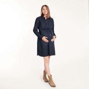 Robe-chemise de grossesse en denim 