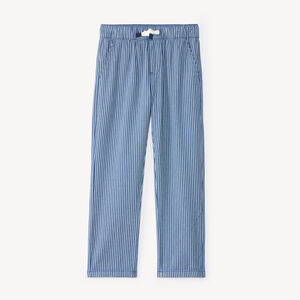 Pantalon garçon baggy toile rayée 