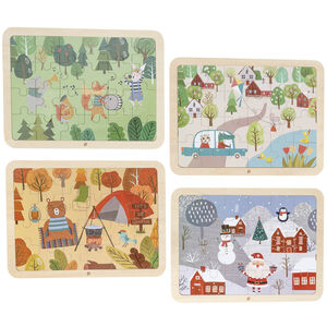 Lot de 4 puzzles de 24 pièces sur les 4 saisons 