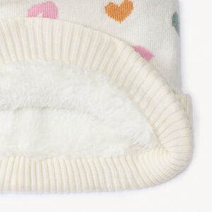 Bonnet en tricot doublé en sherpa imprimé fantaisie pour fille  