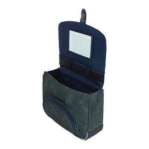 Cartable Timothée vert kaki print dinosaure 38 cm 