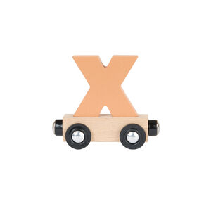 Lettre "X " wagon en bois - marron 