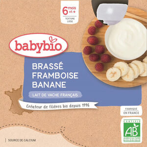 Brassé Framboise et Banane au lait de vache 4x85g 