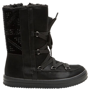 1/2 bottes fourrées style après-ski à lacets et zip du 28 au 35 