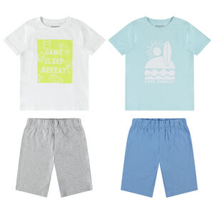 Set pyjama 2 pièces x2 t-shirt + short fantaisie pour garçon  