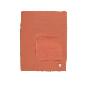 Matelas à langer terracotta avec housse et serviette housse élastique  