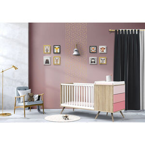 Lit combiné évolutif Seventies 60 x 120 cm - Rose 