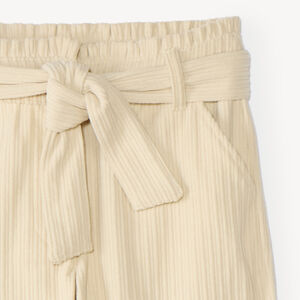 Pantalon large en velours côtelé et ceinturé fille 