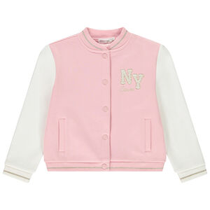 Veste teddy en molleton contrecollé sherpa patch NY fille 