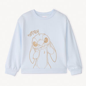Sweat molleton oversize brodé Stitch Disney pour fille 