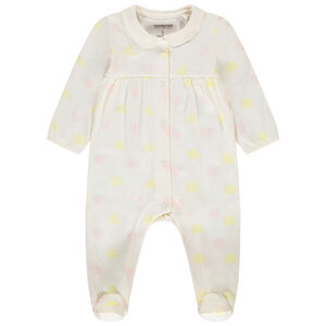 Dors-bien imprimé cœurs à col claudine pour bébé fille 