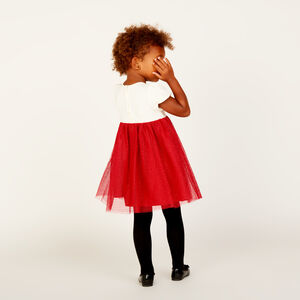 Robe de fête manches courtes effet 2 en 1 pour bébé fille 