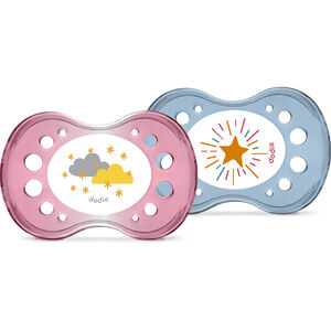 Lot de 2 sucettes nuit en silicone +6 mois 