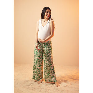 Pantalon fluide et large imprimé floral pour femme 