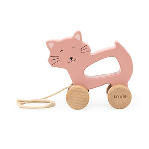 Jouet à tirer en bois Mrs Cat 