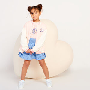 Veste manches longues à col teddy et broderie pour fille  