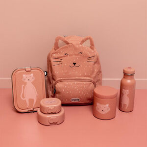 Lunchbox compartimentée en inox Mrs. Cat rose 