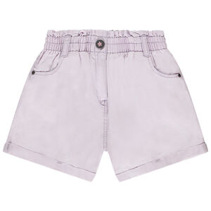 Short uni à taille mockée pour fille 