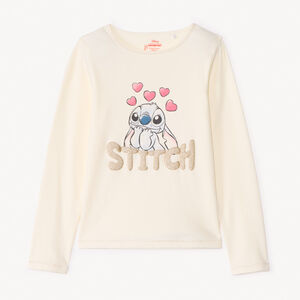 T-shirt manches longues Stitch Disney pour fille 