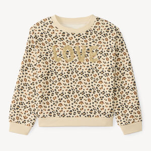 Sweat molleton fille imprimé léopard 