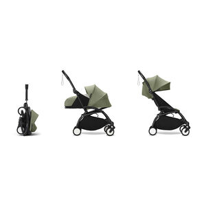Poussette Stokke® YOYO³ de la naissance à 3 ans - cadre noir/olive 