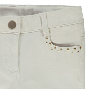 Jean slim uni avec strass pour fille 
