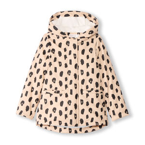 Parka gomme déperlante imprimé léopard pour fille 