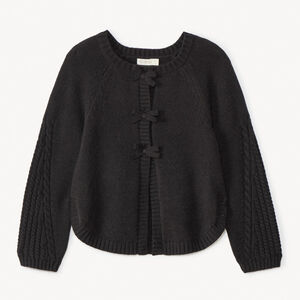 Gilet en tricot pressionné à nœuds pour fille 
