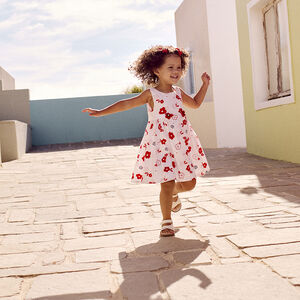 Robe sans manches imprimé fleurs pour bébé fille 